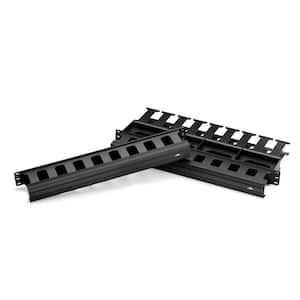 Cable Management Solutions 1RU 1.5 in. x 3 in. Front and 1RU 1.5 in. x 4 in. Rear Horizontal Cable Management, Black