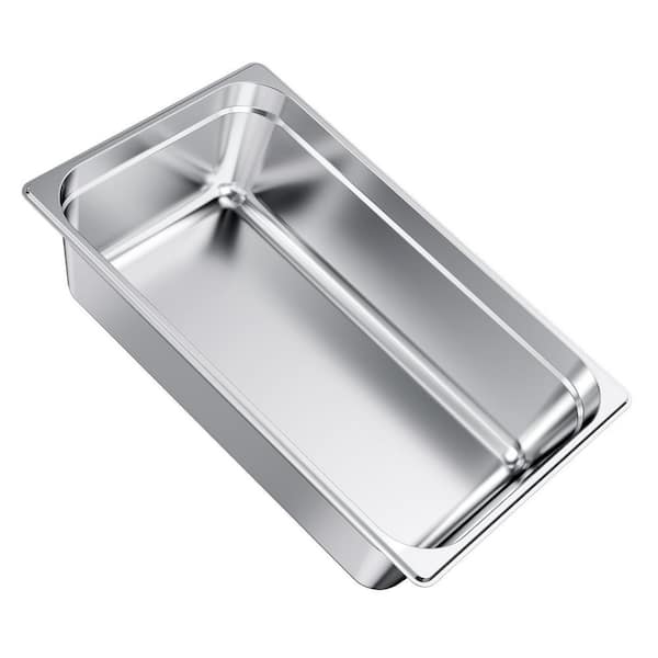 Stainless Steam Pan, 21.6 qt. Full Size 6 in. Deep, Anti-Jam, Rustproof, Roasting Pans for Restaurant Hotel Buffet Home