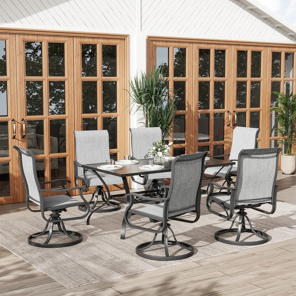 Swivel Metal Sling Outdoor Dining Chair（Set of 6） price history on PriceWatchPro