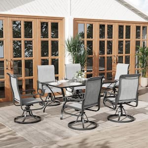 Swivel Metal Sling Outdoor Dining Chair（Set of 6）