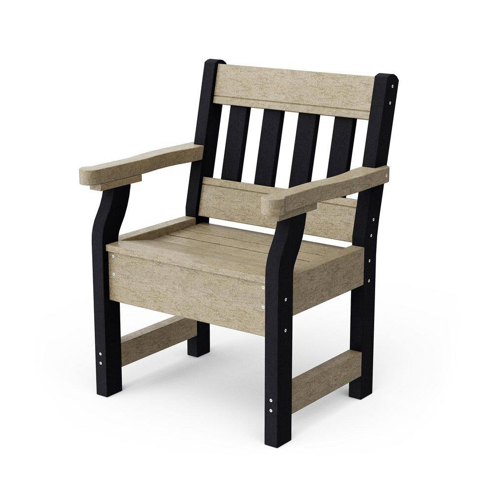 Heritage Weathered Wood and Black HDPE Plastic Outdoor Garden Chair price history on PriceWatchPro