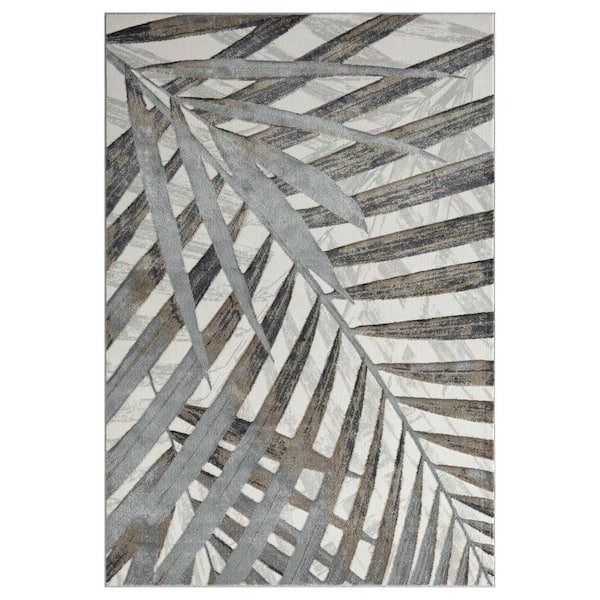 Nova Grey 5.3 ft. x 7.6 ft. Abstract Polyester Area Rug