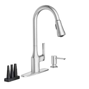 Milton Single-Handle Pull-Down Sprayer Kitchen Faucet with Reflex and Power Clean Attachments in Chrome