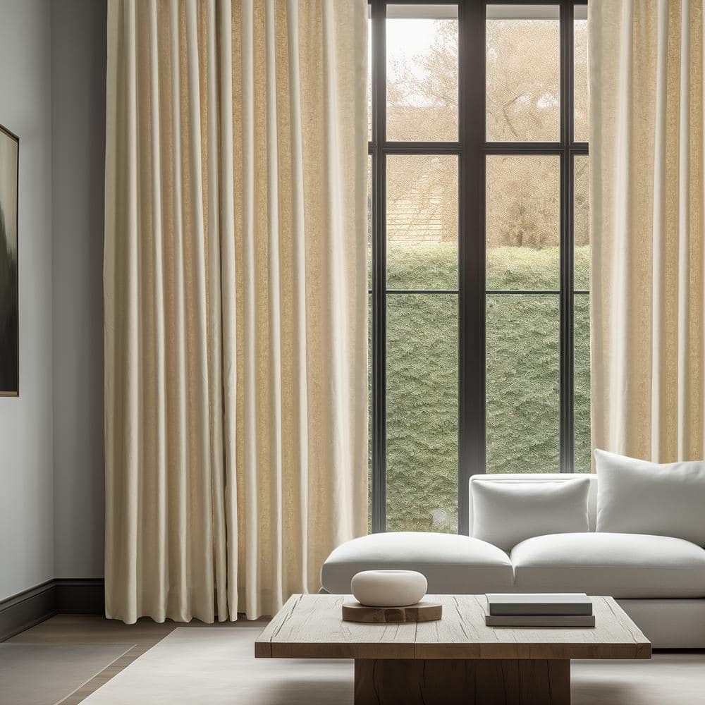 Walnut Beige Linen Room-Darkening Window Panel, 50" x 108"