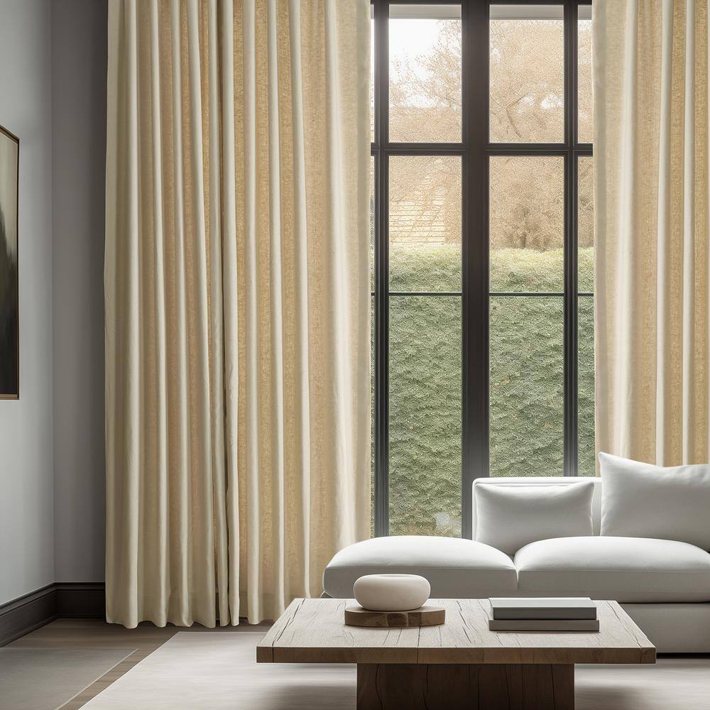 Walnut Beige Linen Room Darkening Curtain Panel 50" x 96"