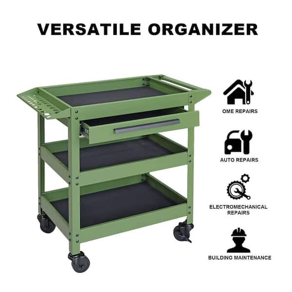 BIG RED TRJF-C305ABD Torin Garage Workshop Organizer: Portable Steel and  Plastic Stackable Rolling Upright Trolley Tool Box with 3 Drawers, 20.5 L  x 12.6 W x 28.4 : : DIY & Tools