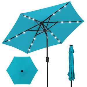 7.5 ft. Market Solar Tilt Patio Umbrella in Sky Blue