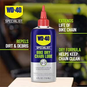 4 oz. Bike Dry Chain Lube, High-Performance Lubricant for Dry & Dusty Conditions
