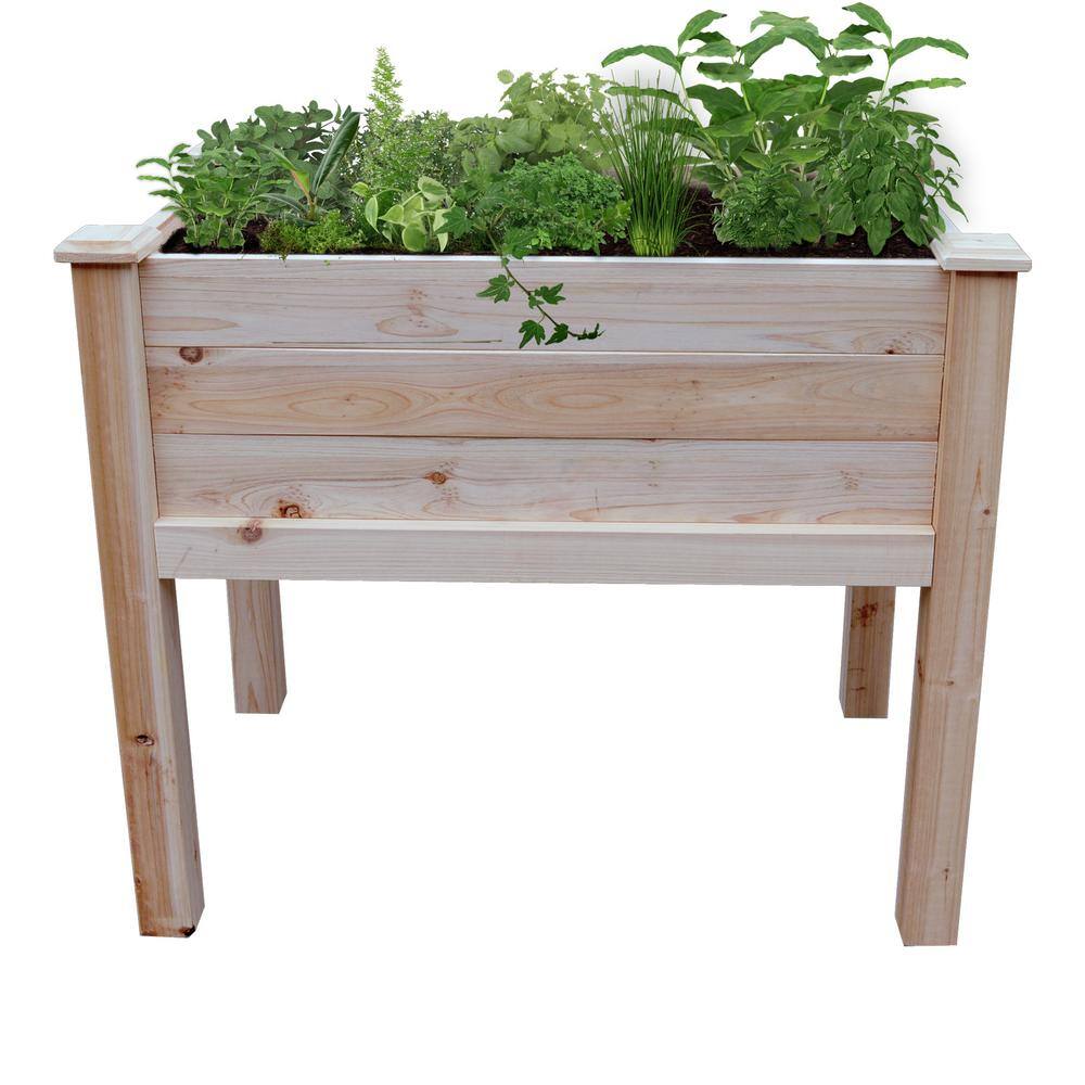 Leisure Season Medium 36 in. x 22 in. Rectangular Cedar Raised Garden