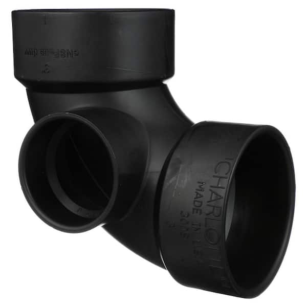 3 in. x 3 in. x 2 in. ABS DWV 90-Degree Side Inlet Fitting