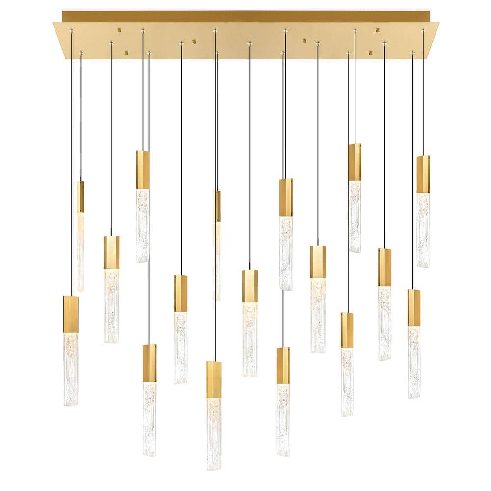 Greta 17-Light Integrated LED Brass Chandelier price history on PriceWatchPro
