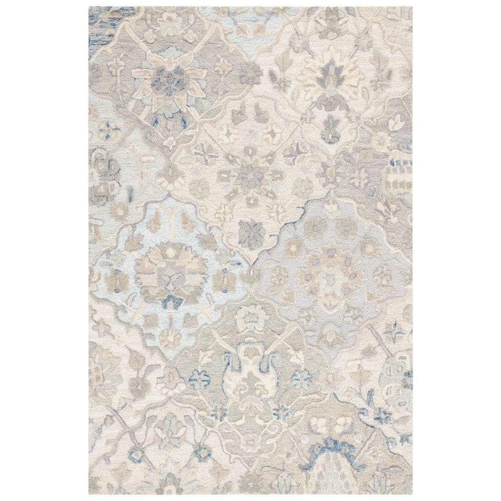 Elegance Hand-Tufted Wool and Viscose Blend Gray Area Rug, 4' x 6'