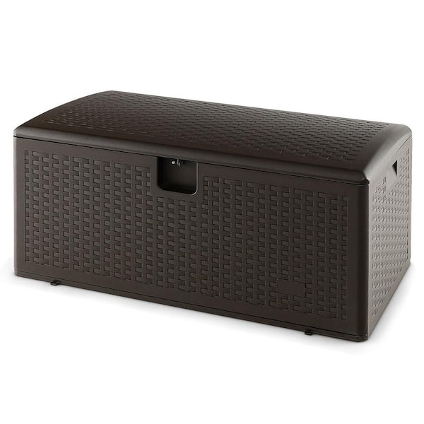 Unbranded Outdoor 100 Gal. HDPE Storage Deck Box with Lockable Lid