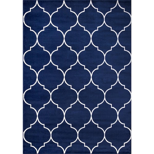 Concord Global Trading Jefferson Collection Morocco Trellis Navy 7 ft. x 9 ft. Area Rug