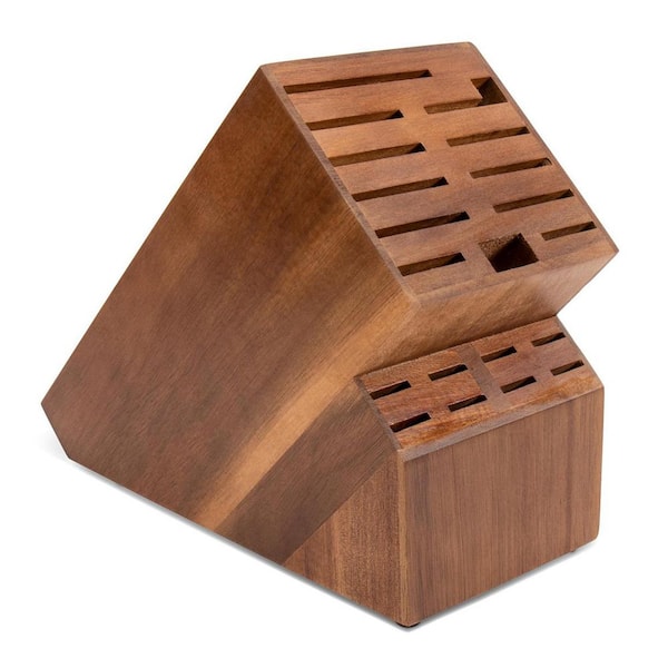 20-Knife In-Drawer Acacia Wood Knife Block Organizer with Universal Slot Storage and Non-Slip Feet, 1 Piece