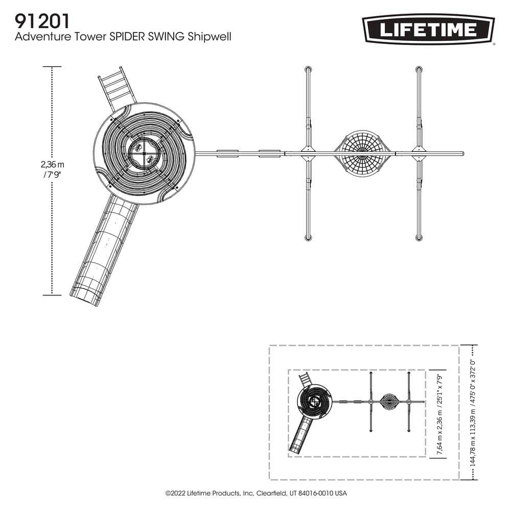 Lifetime Adventure Tower Swing Set with Slide and Climbing Wall