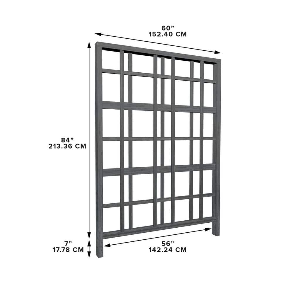 84'' Slate Gray Vinyl Lattice Panel Trellis
