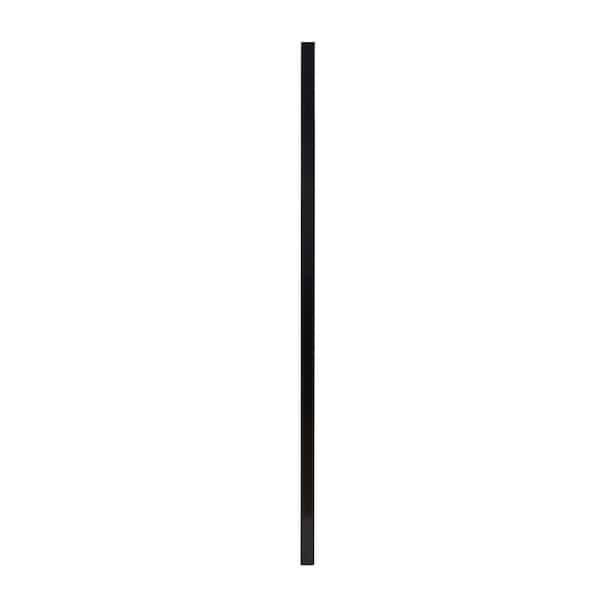 FORTRESS Versai 2 in. x 2 in. x 6 ft. Gloss Black Steel Fence Blank Post