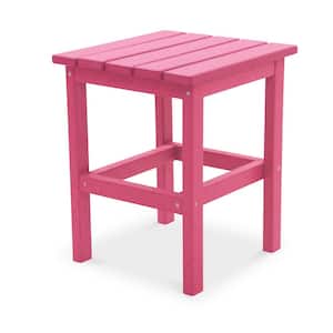 Icon Pink Square Plastic Outdoor Side Table