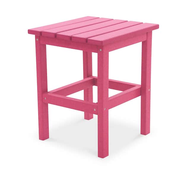 DUROGREEN Icon Pink Square Plastic Outdoor Side Table