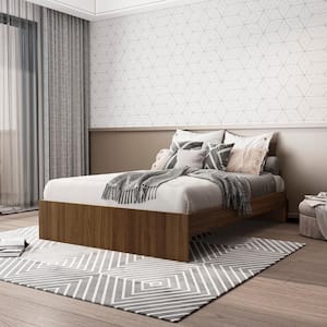 Brown Frame Engineered Wood Full-Size Platform Bed