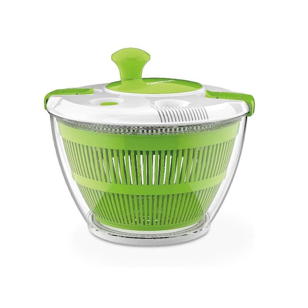 Aoibox 5Qt-New Large Spin Stop Salad Spinner -Wash, Spin and Dry Salad Greens, Fruit and Vegetables