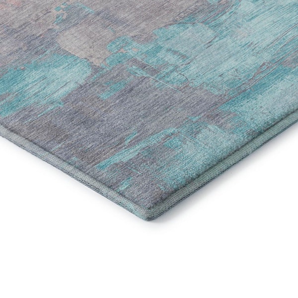 Mayfield Premium Machine Washable Abstract AMF1473 Salmon 8 ft. x 10 ft. Area Rug