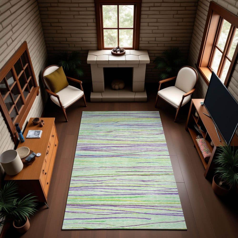 Mayfield Premium Machine Washable Abstract AMF1603 Mint 8 ft. x 10 ft. Area Rug price history on PriceWatchPro