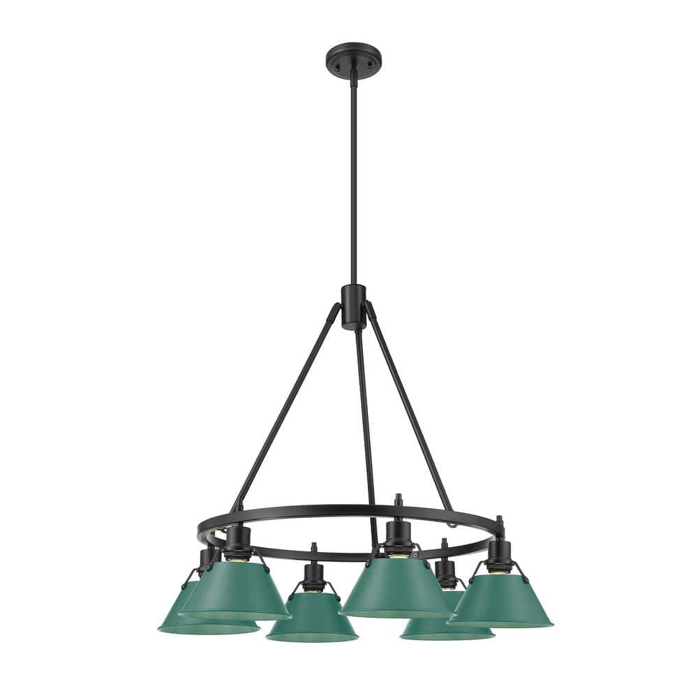 Orwell 6-Light Matte Black with Pine Green Large Empire Chandelier for Kitchen with No Bulbs Included price history on PriceWatchPro