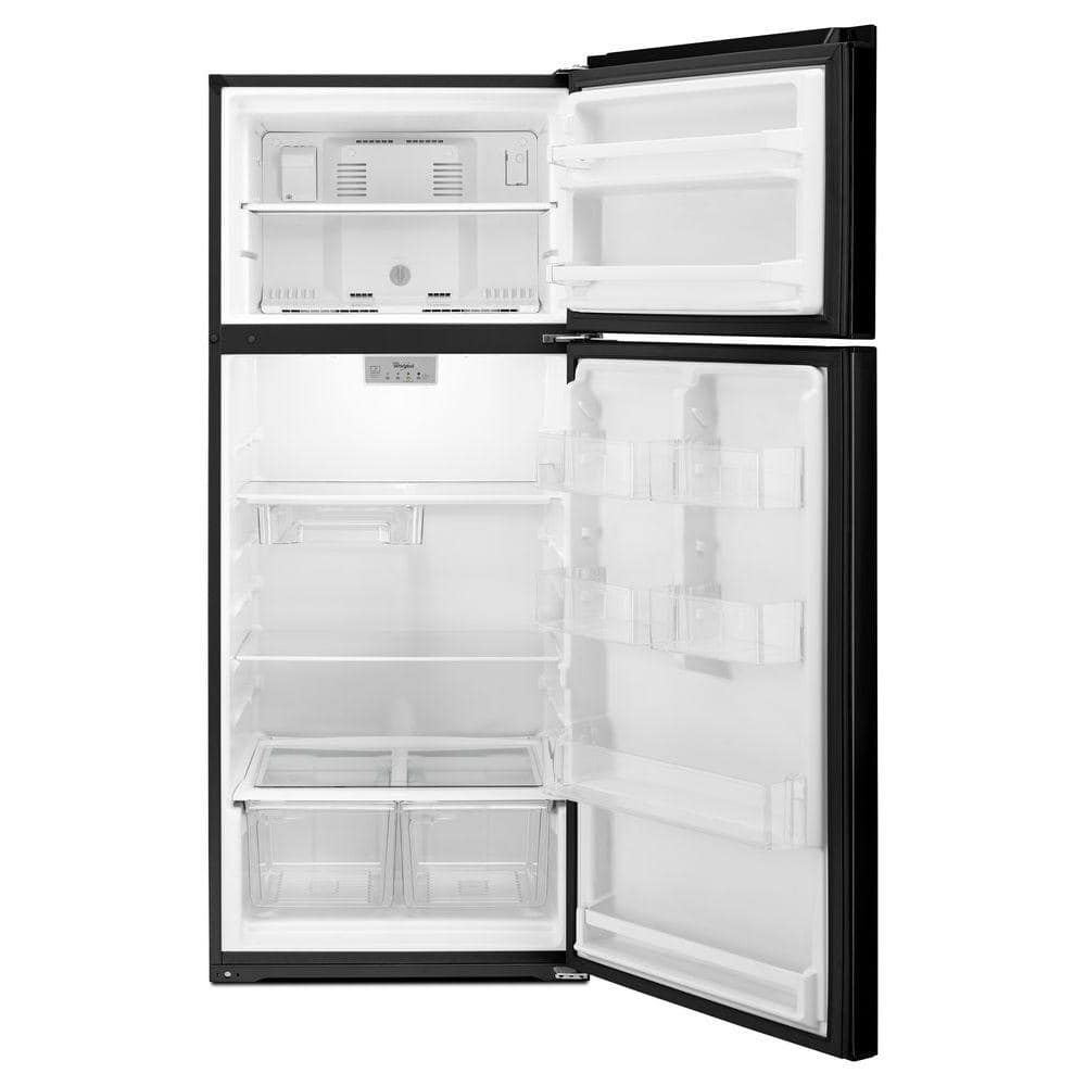 Black Freestanding Top-Freezer Refrigerator with Ice Maker, 17.7 cu. ft.