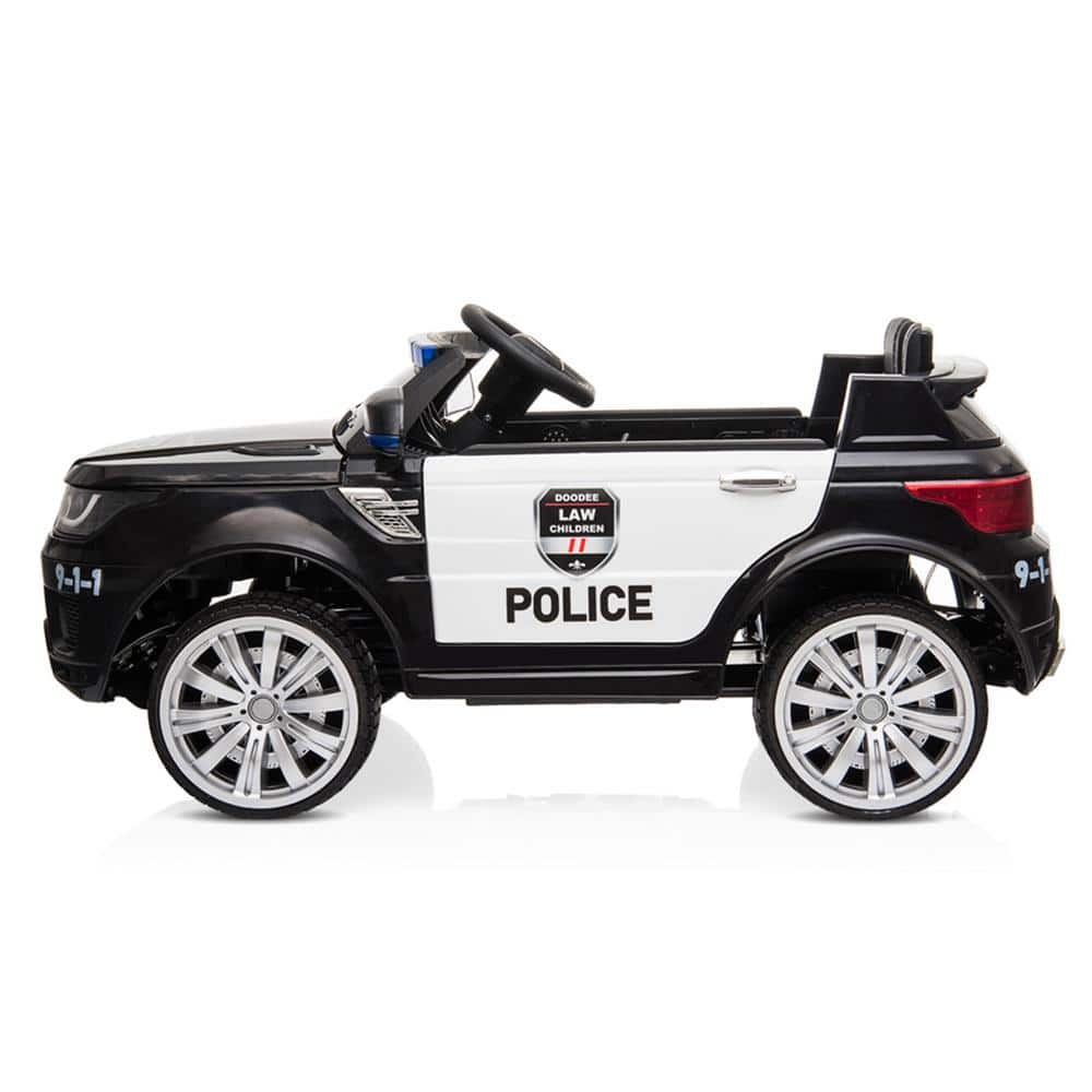 12V Black Police SUV Ride-On Car with Remote Control
