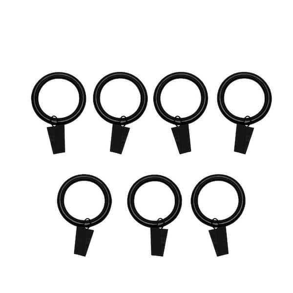 Black Steel Curtain Rings (Set of 7)