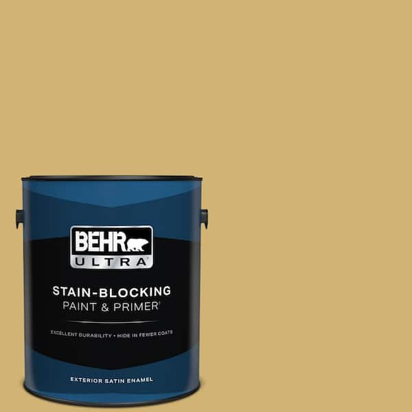 BEHR ULTRA 1 gal. #M320-5 Dried Chamomile Satin Enamel Exterior Paint & Primer