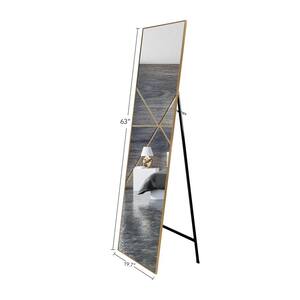 SDKOA 63 in. x 20 in. Modern Rectangle Metal Framed Silver Full-Length Standing Mirror
