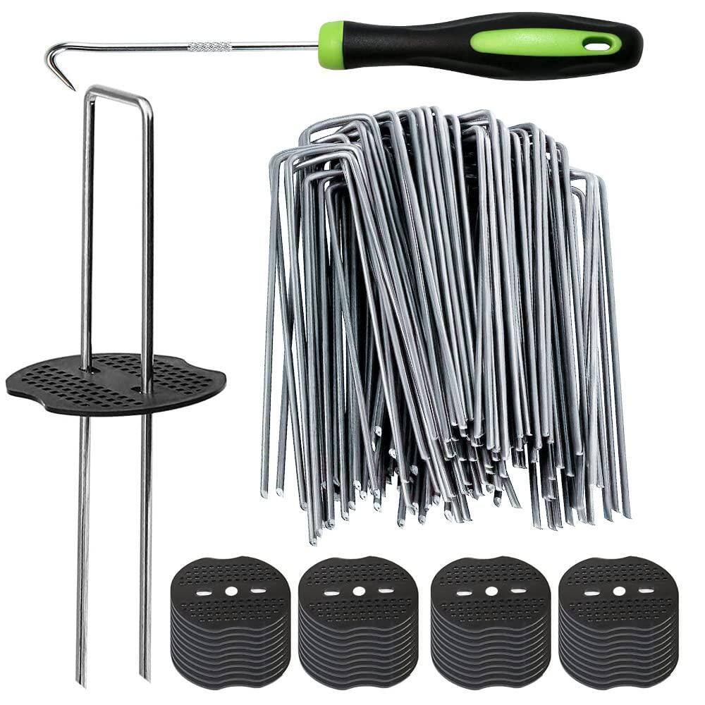50 Piece 11 Gauge U Shaped Galvanized Landscape Pins and 50 Piece Gasket, 6 in. Heavy Duty Garden Stakes Staples price history on PriceWatchPro