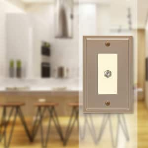 Moderne 1 Gang Coax Steel Wall Plate - Brushed Bronze