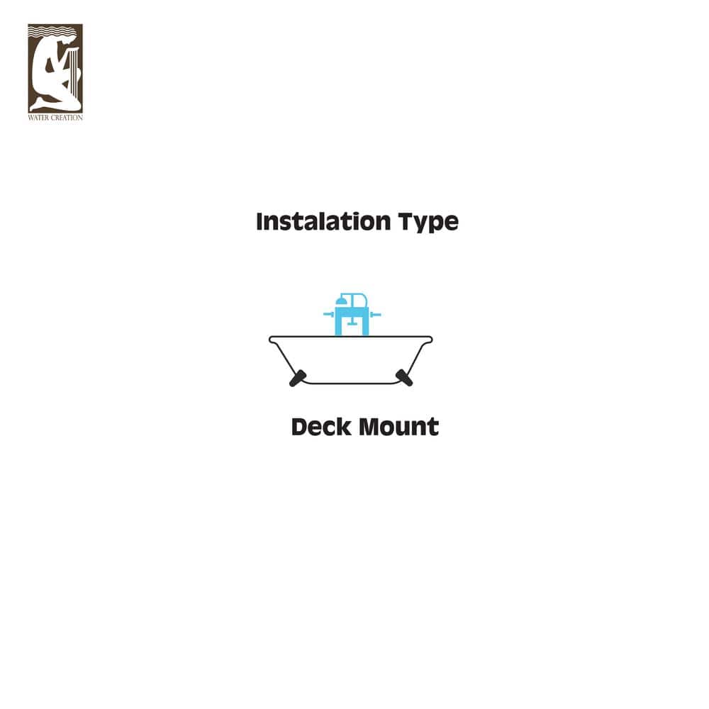 Chrome Traditional Deck Mount Tub Faucet with Handheld Shower