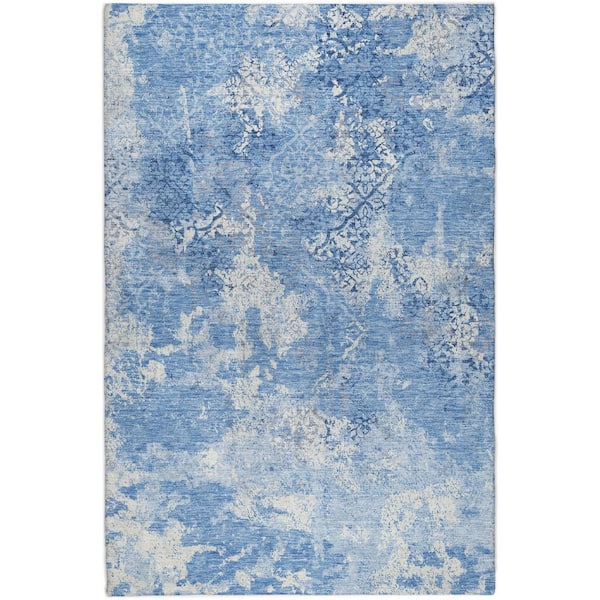 Dream Shag Premium Machine Washable Abstract ADS769 Blue 5 ft. x 7 ft. 6 in. Area Rug