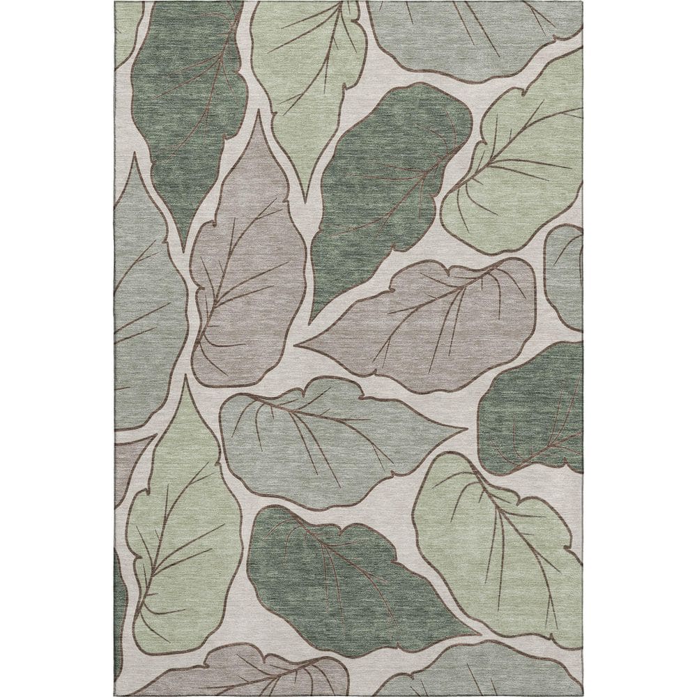 Mayfield Premium Machine Washable Abstract AMF2348 Basil 9 ft. x 12 ft. Area Rug price history on PriceWatchPro