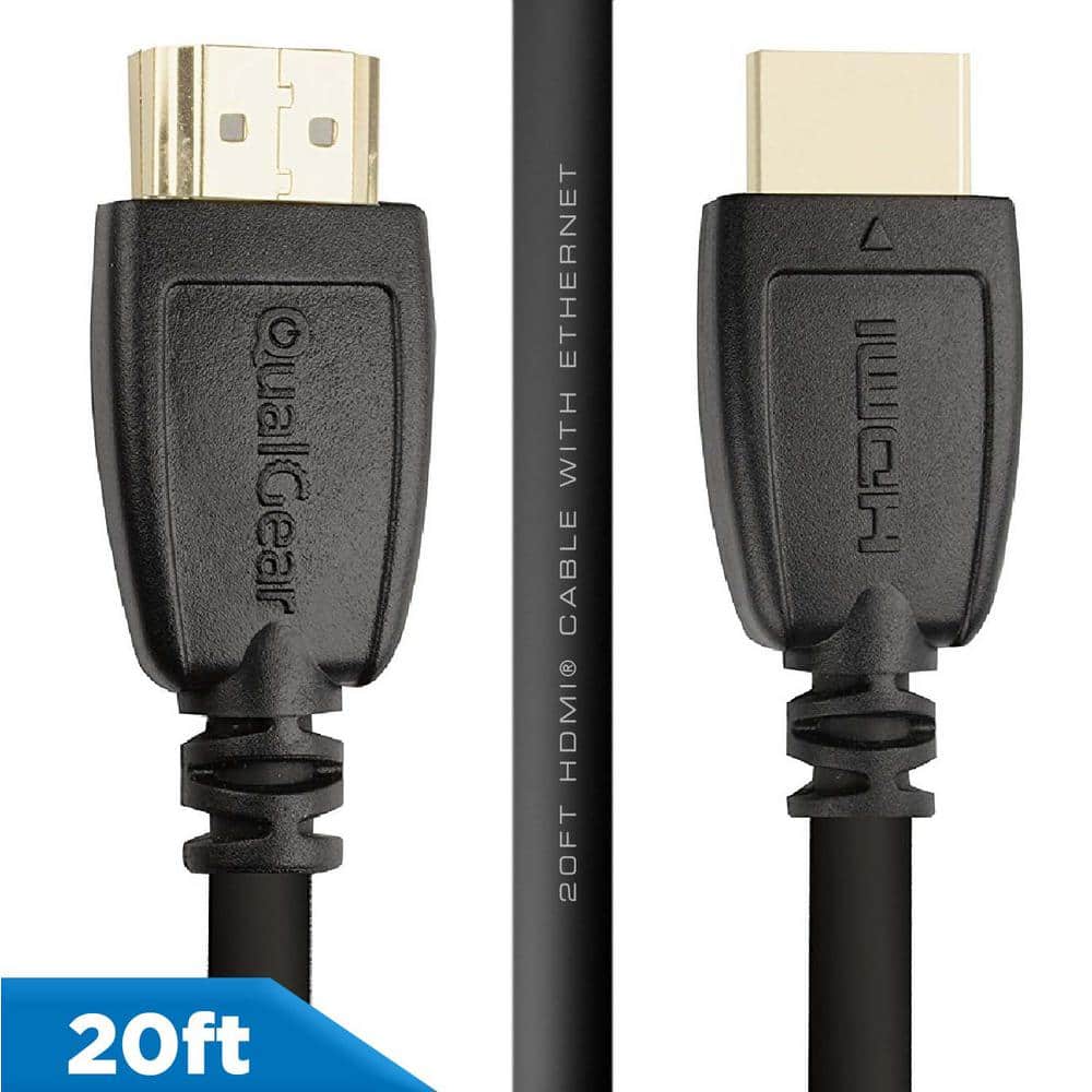 QualGear High Speed HDMI 2.0 Cable with Ethernet, 20 ft. QG-CBL