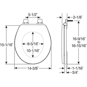 Jamestown Round Soft Close with Adjustability Never Loosens Enameled Wood and Toilet Seat in White
