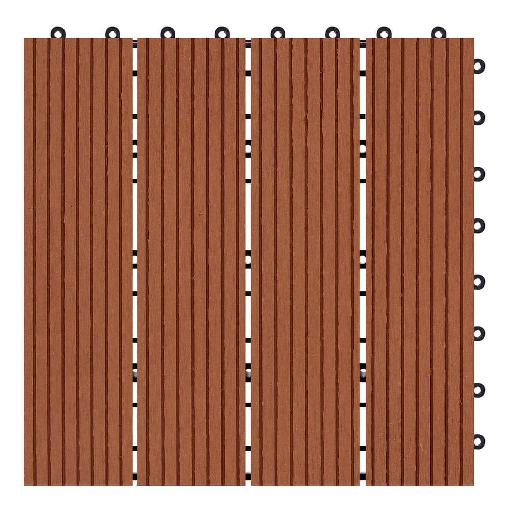 Terrace Clay 4/5 in. Thickness x 12 in. Width x 12 in. Length Deck Tile Composite Bamboo Flooring (11 sq. ft. per Box) price history on PriceWatchPro