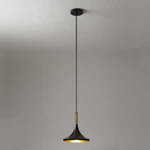 Lodi 100-Watt 1 Matte Black Island Mini Pendant Light With Metal Shade