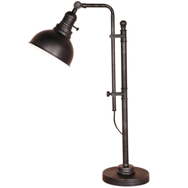 Normande Lighting 26.5 in. to 32 in. Aged Dark Zinc Adjustable Table Lamp