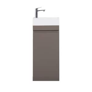 15.7 in. W x 8.7 in. D x 36.6 in. H Sink Floating Bath Vanity in Space Grey with 1-Piece Top and 1 Sink