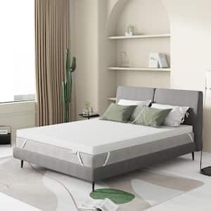 4 in. Gel Memory Foam Queen Mattress Topper Enhance Cooling Supportive and Pressure Relieving, Ideal For All Bed Frames