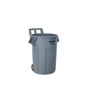 Brute 32 Gal. Grey Round Vented Wheeled Trash Can
