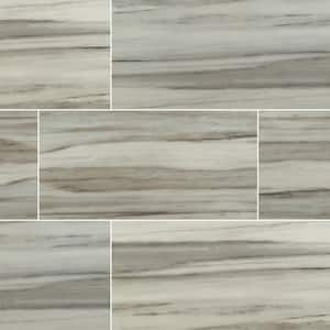 Lindell Celeste 12 in. x 24 in. Polished Porcelain Stone Look Floor and Wall Tile (16 sq. ft./Case)