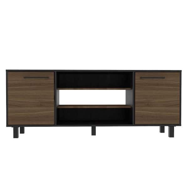 HomeRoots Carbon Espresso TV Stand Fits TV's up to 65 in. with Cabinet