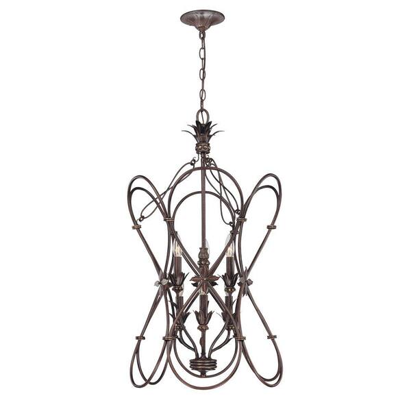 World Imports Almeria Collection 3-Light Hanging Bronze Pendant-DISCONTINUED